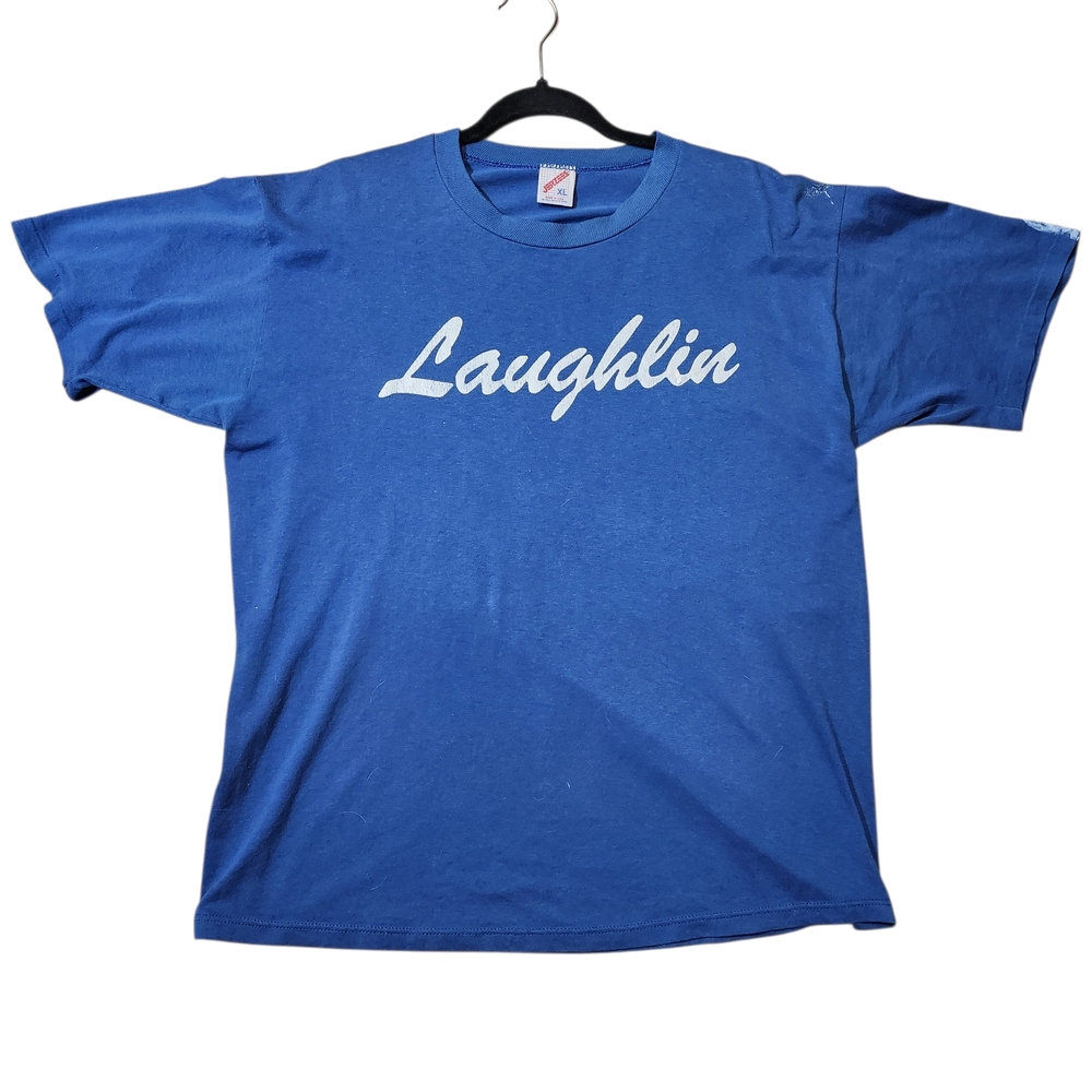 70s Vintage Jerzees Royal Blue Laughlin Tee Made In USA